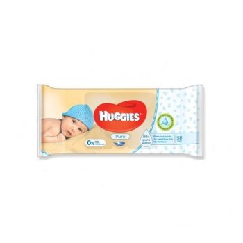 Купить влажные салфетки HUGGIES Pure 56 шт (5029053550039) | Фото 1