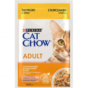Purina Cat Chow ADULT З куркою та кабачками в желе, 85 г (7613036595049) | Фото 1