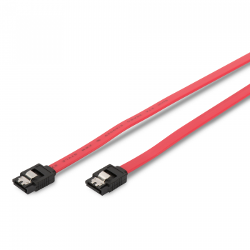 Кабель DIGITUS ASSMANN SATA L-type (F/F) прямий, 0.5m, Red (AK-400102-005-R) | Фото 1