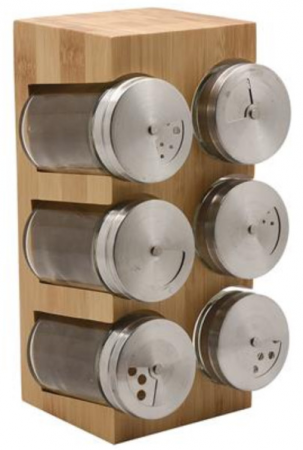 Купить набор для специй Набір ємностей для спецій на підставці ARDESTO Midori, 7 предметів, 80мл, 10.7х10х20см (AR1406B) | Фото 1