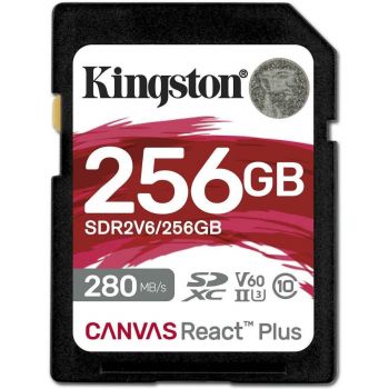 Карта пам'яті Kingston SDXC 256GB Canvas React Plus UHS-II 280R/150W U3 V60 для Full HD/4K | Фото 1
