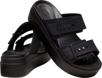 Шльопанці жіночі Crocs Brooklyn Buckle Low Wedge 207431-001 37-38 (W7 US) чорні | Фото 3