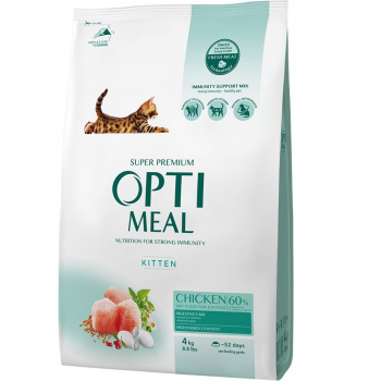Сухий корм Optimeal для кошенят з куркою 4кг (B1840901) | Фото 1