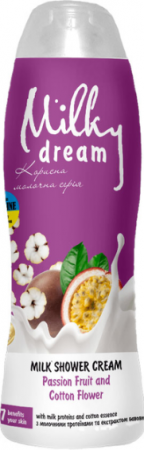 Молочний крем-гель для душу Milky Dream Маракуя та квіти бавовни 500мл (4820205302336) | Фото 1
