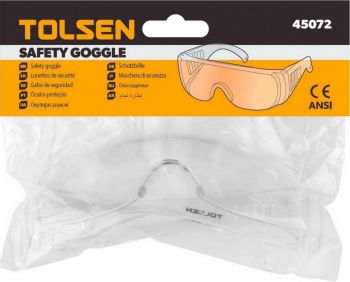 Окуляри захисні Tolsen протиосколкові, полікарбонат, прозорі (45072) | Фото 3