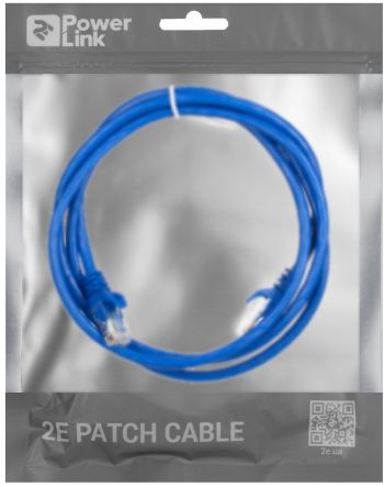 2E Cat 6,UTP,RJ45, 26AWG ,7/0.16 Cu, 1.50 m, PVC,Blue (2E-PC6COP-150BL) | Фото 2