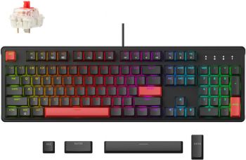 Купить клавиатуру Клавіатура Lemokey X3 105Key, KEYCHRON Red, USB-A, QMK/VIA, Hot-Swap, EN/UKR RGB, Black | Фото 2