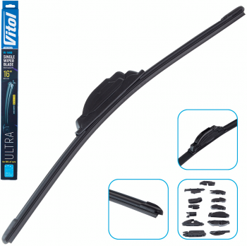 Щітка склоочисника безкаркасна VITOL Ultra 16