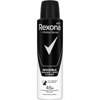 Антиперспірант-аерозоль Rexona Men Невидимий на чорному та білому 150мл | Фото 1