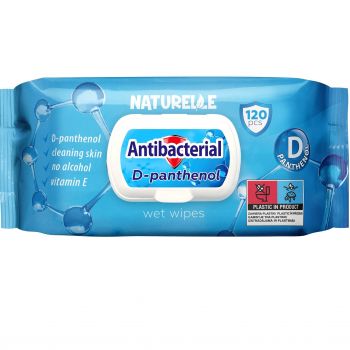 Вологі серветки Naturelle антибактеріальні з Д-пантенолом 120 шт (4820207591042) | Фото 1