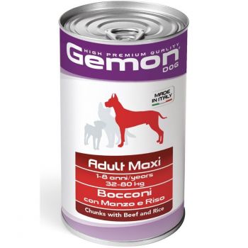 Вологий корм для собак Gemon Dog Maxi adult з яловичиною та рисом 1.25 кг (8009470387903) | Фото 1