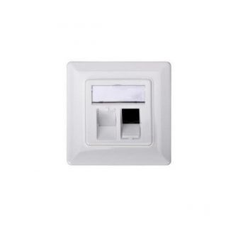 DIGITUS Лицевая панель 2х Keystone 80x80 с заземлением (DN-93801-1) | Фото 1