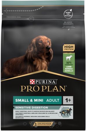 Сухий корм дрібних собак із чутливим травленням Purina Pro Plan Dog OptiDigest з ягням та рисом 3 кг(7613036611268) | Фото 2