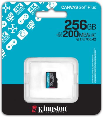Карта пам'яті KINGSTON microSD 256GB C10 UHS-I U3 A2 V30 R200/W160MB/s (SDCG4/256GBSP) | Фото 2