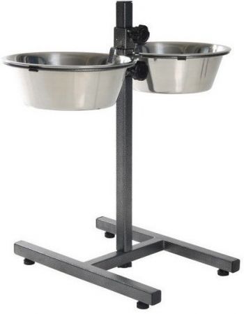 Підставка з мисками з нержавіючої сталі Trixie для собак 2 миски 2,8л, 24 см висока (4011905249223) | Фото 2