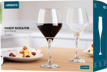 Набір бокалів для вина ARDESTO Loreto 440мл, 3шт (AR2644LWT) | Фото 4