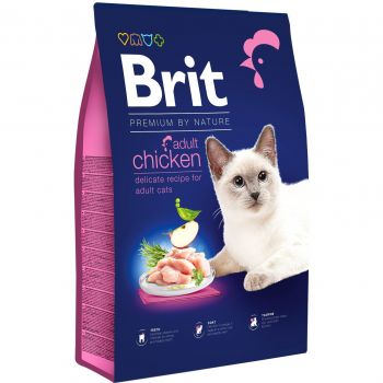 Сухий корм для дорослих кішок Brit Premium by Nature Cat Adult Chicken з куркою 8 кг(8595602553204) | Фото 1