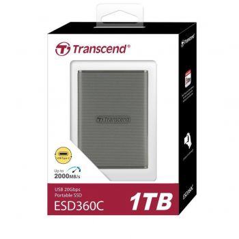 Купить SSD накопитель Портативний SSD Transcend 1TB USB 3.2 Gen 2x2 Type-C ESD360C сірий (TS1TESD360C) | Фото 1