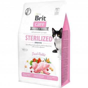 Сухий корм для стерилізованих котів Brit Care Cat GF Sterilized Sensitive із кроликом, 0,4кг (8595602540778) | Фото 1