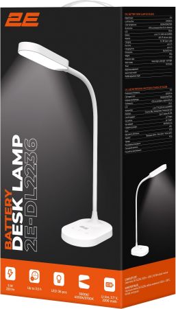 Купить настольную лампу Лампа настільна з акумулятором 2E 9Вт 3000K-5700K 2200мАг USB-С біла (2E-DL2236) | Фото 8