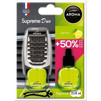 Ароматизатор повітря Aroma Car Supreme Duo Slim 8мл – Lemon (92252) (5907718922523) | Фото 1