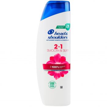 Шампунь та бальзам-ополіскувач проти лупи Head & Shoulders 2в1 Гладке та шовковисте 330мл | Фото 1