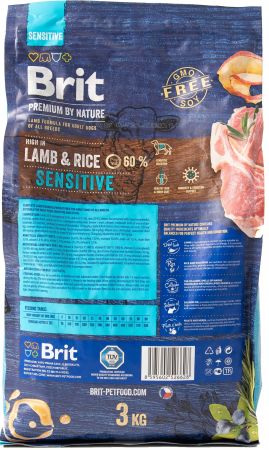 Сухий корм для собак Brit Premium Sensitive Lamb із чутливим травленням зі смаком ягняти 3 кг (8595602526628) Сухий корм для собак Brit Premium Sensitive Lamb із чутливим травленням зі смаком ягняти 3 кг (8595602526628) | Фото 2