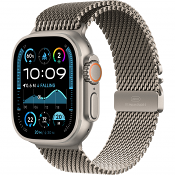 Смартгодинник APPLE Watch Ultra 2 49mm Natural Titanium Case with Natural Titanium Milanese Loop – L Смартгодинник APPLE Watch Ultra 2 49mm Natural Titanium Case with Natural Titanium Milanese Loop – L | Фото 1