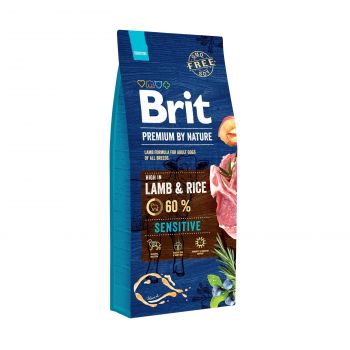 Сухий корм для собак Brit Premium Sensitive Lamb із чутливим травленням зі смаком ягняти 15 кг(8595602526642) | Фото 1