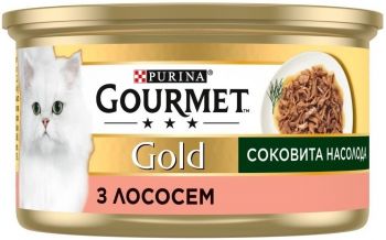 Вологий корм для котів Purina Gourmet Gold Соковита насолода з лососем 85 г (8445290823373) | Фото 4