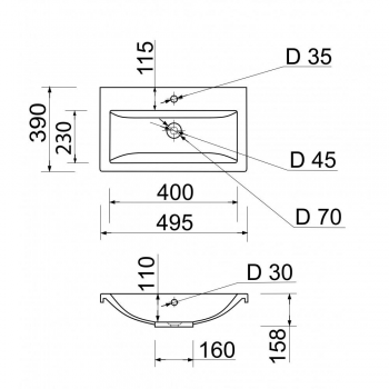Раковина Adamant Cers, 495x390x158мм біла (4824296204001) Купить раковину Раковина Adamant Cers, 495x390x158мм біла (4824296204001) | Фото 5