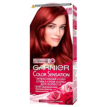 Стійка крем-фарба для волосся Garnier Color Sensation інтенсивний колір 6.60 Інтенсивний рубіновий (3600542404792) | Фото 1