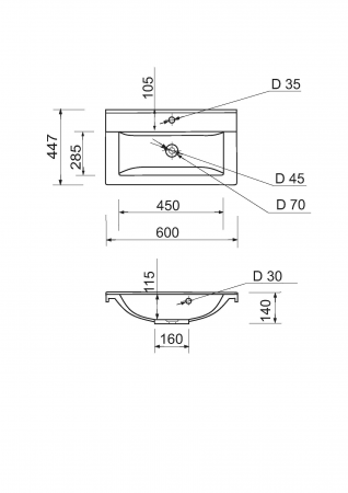 Раковина Adamant Quanto 600х447х140мм біла (4824296206101) Купить раковину Раковина Adamant Quanto 600х447х140мм біла (4824296206101) | Фото 6