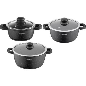 Купить набор посуды Набір посуду ARDESTO Gemini Anzio, 6 предметів, чорний (AR1906AS) | Фото 1
