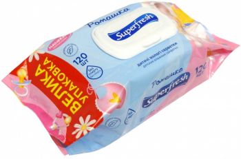 Купить влажные салфетки Серветки вологі Superfresh Baby chamomile 120 шт (4823071619010) | Фото 2