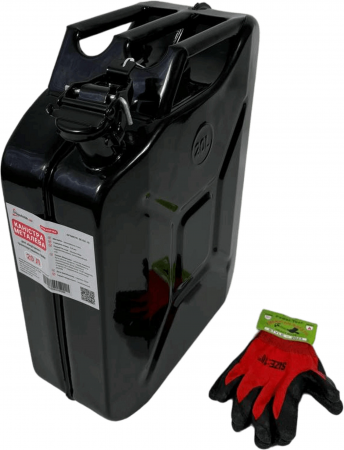 Каністра металева Poputchik для палива 20 л з рукавичками Чорна (28-031-IS) | Фото 5