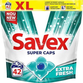 Купить стиральное средство Капсули для прання Savex Super Caps Extra Fresh 42 шт (3800024046919) | Фото 1