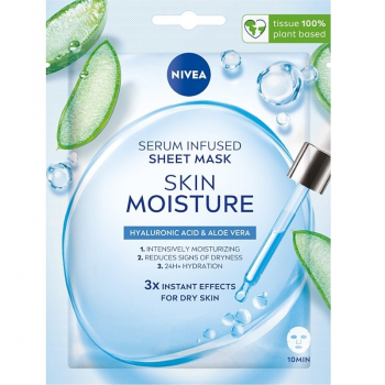 Маска тканинна NIVEA Skin moisture збагаченна сироваткою 28 г (9005800374147) | Фото 8