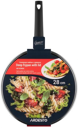 ARDESTO Gemini Gourmet Viareggio з кришкою 28 см, чорний, алюміній (AR1928GDL) | Фото 7