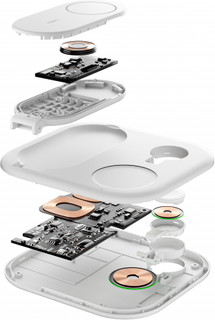 Бездротовий зарядний пристрій BELKIN 3в1 Magnetic Foldable iPhone/Watch/AirPods Qi2 15W, White Бездротовий зарядний пристрій BELKIN 3в1 Magnetic Foldable iPhone/Watch/AirPods Qi2 15W, White | Фото 2