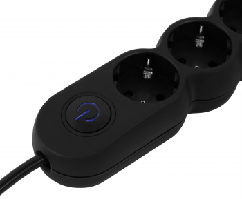 Мережевий подовжувач 2E Plus 4хТип F, 3х1мм, 3м, black (2E-U04VESM3BK) | Фото 4