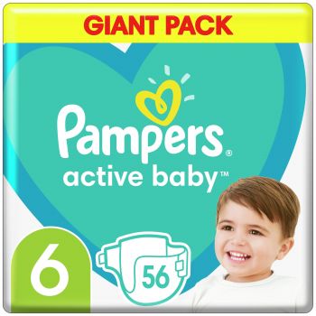 Підгузки PAMPERS Active Baby Giant (13-18 кг) Джайнт 56 шт (8001090950130) | Фото 1