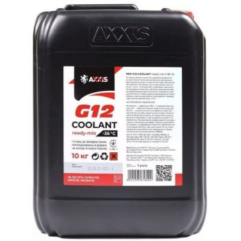 Антифриз Axxis Red G12+ Сoolant Ready-Mix -36°C Червоний 10кг (48021295616) | Фото 1