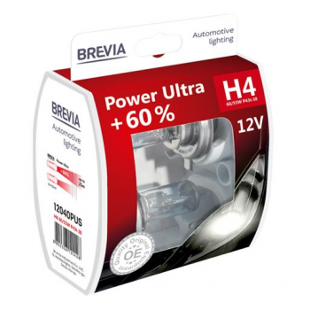 Лампа Brevia галогенова H4 12V 60/55W P43t Power Ultra +60% S2 (12040PUS) | Фото 1