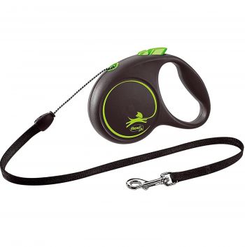 Рулетка Flexi для собак BLACK DESIGN трос зелений S 5м (4000498033326) | Фото 1