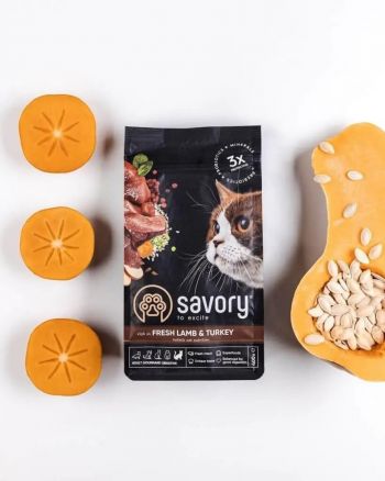 Сухий корм для кішок з чутливим травленням Savory зі свіжим м'ясом ягняти та індички 400 г (4820232630075) | Фото 9