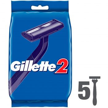 Бритва без змінних картриджів Gillette 2, 5 шт (3014260287030) | Фото 1