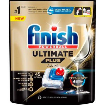 Купить средство для мытья посуды Капсули для посудомийних машин FINISH Ultimate Plus All in 1, 45 шт (5908252010981) | Фото 1
