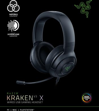 Ігрова гарнітура RAZER Kraken V3 X 7.1 USB FRML Packaging Black (RZ04-03750300-R3M1) Ігрова гарнітура RAZER Kraken V3 X 7.1 USB FRML Packaging Black (RZ04-03750300-R3M1) | Фото 3
