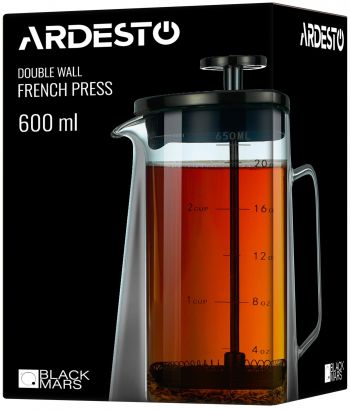 ARDESTO BLACK MARS з пoдвійними стінками, 600 мл, нержавіюча сталь, скло (AR1906DW) | Фото 8
